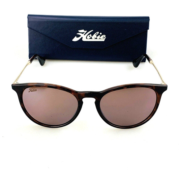 Hobie Sunglasses mod. Maywood Tortoise Brown Round Polarized Keyhole Gold + Case - Picture 1 of 11